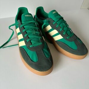 NEW - Adidas Green and White Sneakers